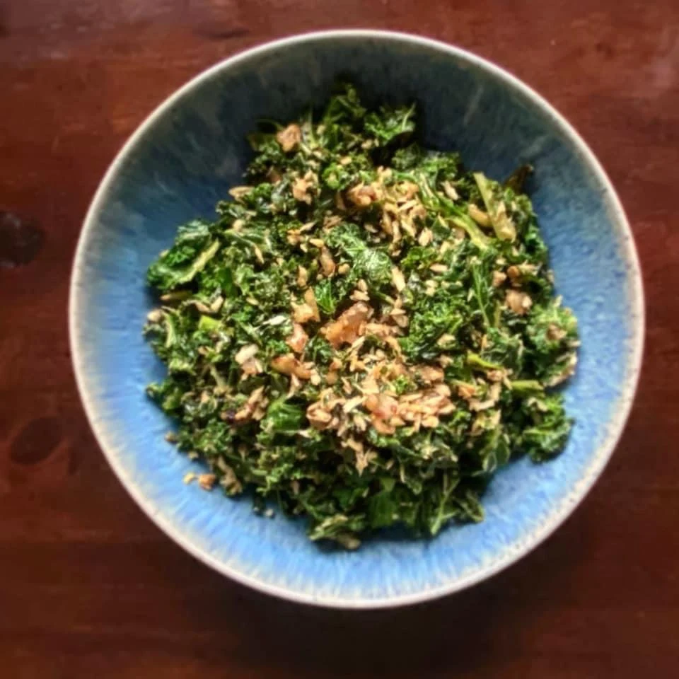 Sri Lankan mallum made with chopped greens and coconut