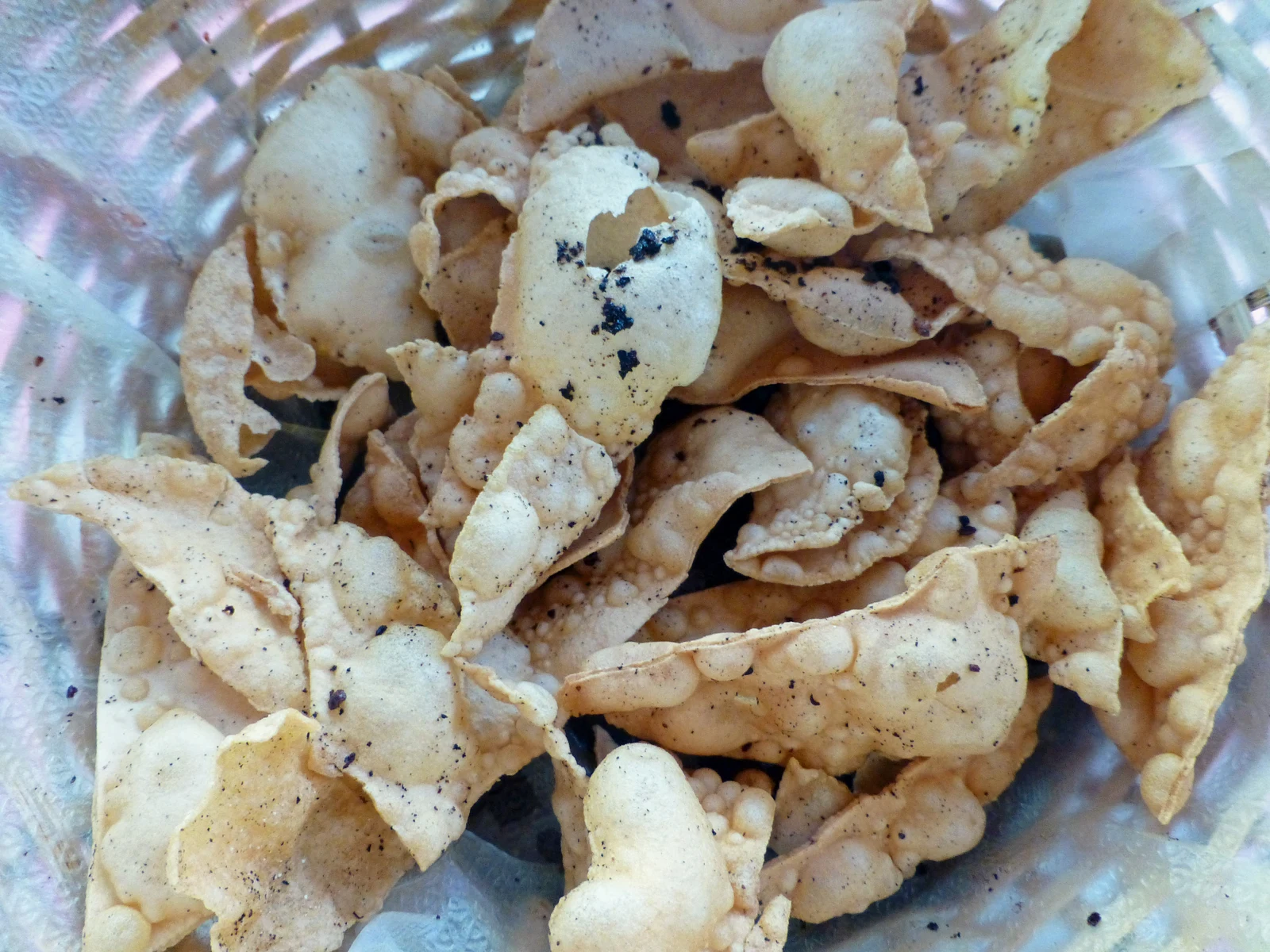 Sri Lankan papadam served as a crisp accompaniment