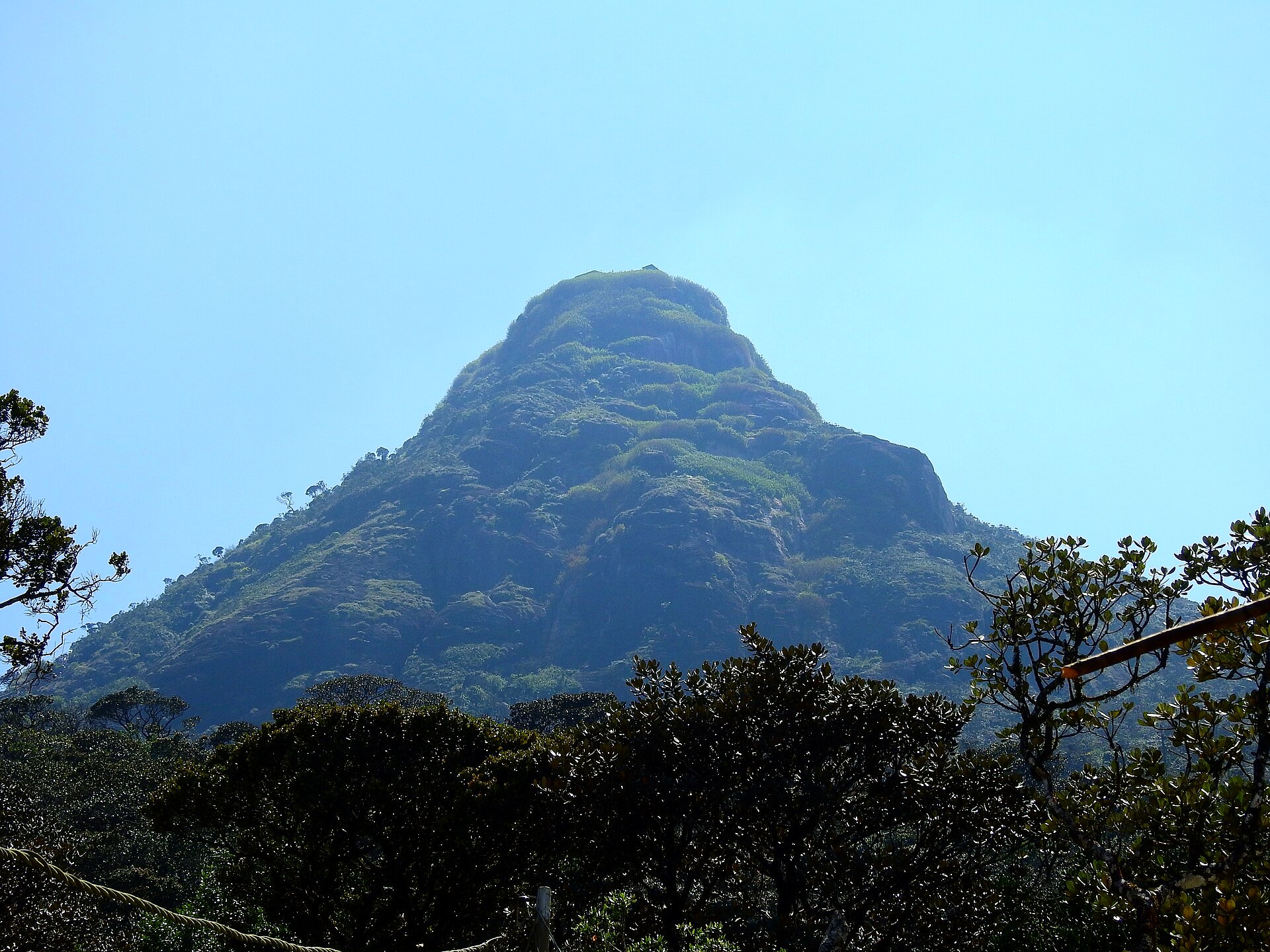 Adam's Peak rising above the hills