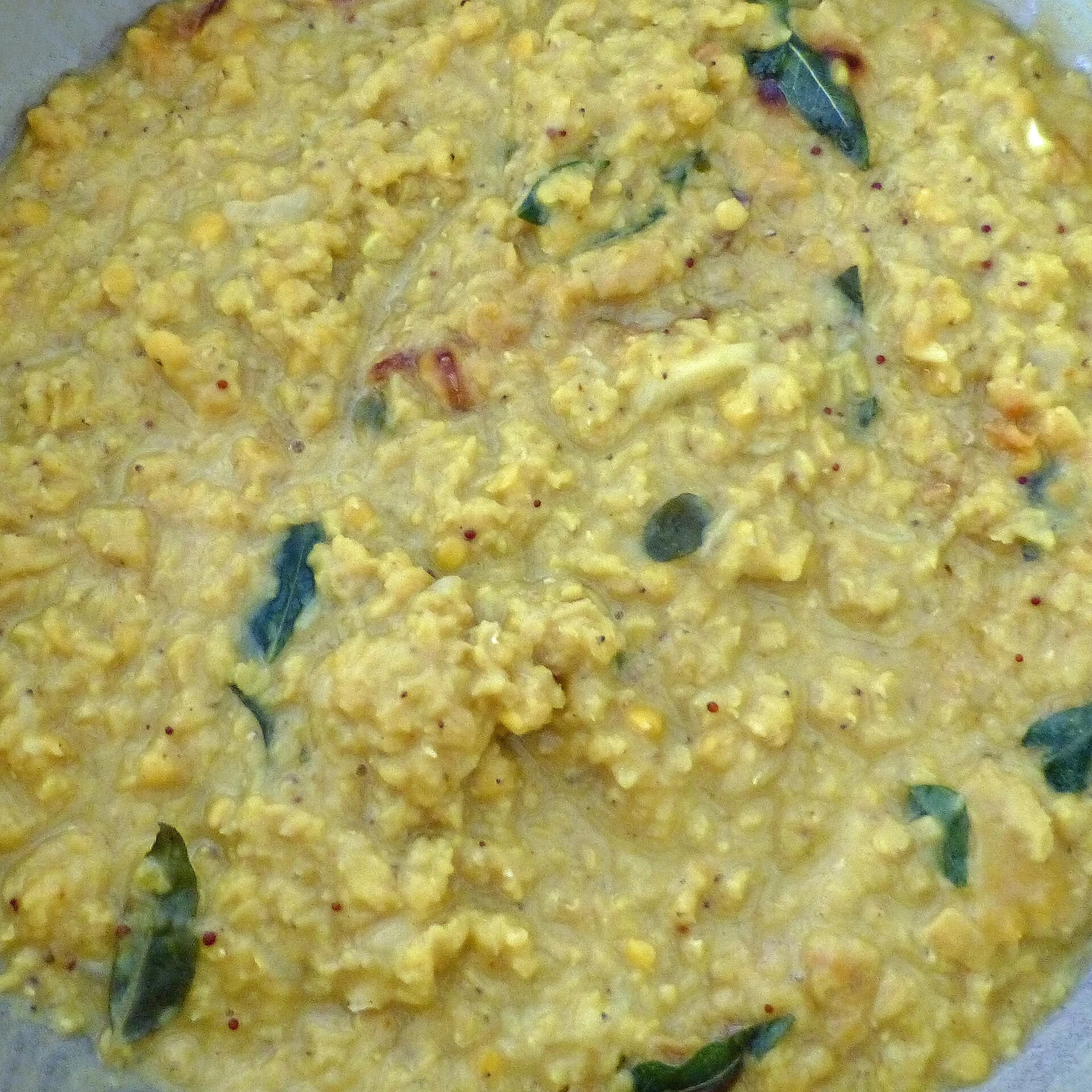 Sri Lankan dhal curry, lentils simmered in coconut milk.